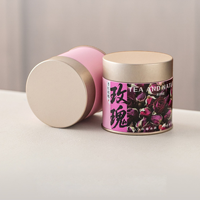 Boîte à thé ronde multicolore 75*75mm/123mm/160mm, conteneur en étain avec autocollant personnalisé et impression sérigraphique pour le stockage de confiseries