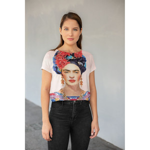 Camiseta corta con estampado completo Frida Navy - Product Image 1