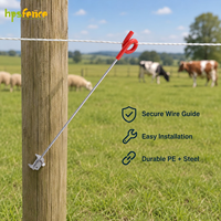 Aislador de Cerca Eléctrica de 450 mm con Diseño de Cola de Cabra y Clavo Galvanizado para Cercas de Caballos, Ganado y Animales