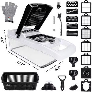 Coupe-légumes de cuisine, hachoir à oignons, hachoir à aliments 26 en 1, hachoir à légumes multifonctionnel avec gants - Product Image 2