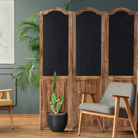 Décor de ferme fait à la main multifonction Durable 3 panneaux diviseurs de pièce pliants cloisons écran diviseur de pièce en bois rustique