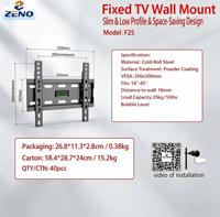 Support mural pour téléviseur à profil bas pour écrans de 14 à 45 pouces, support TV fixe avec niveau à bulle Zeno F25