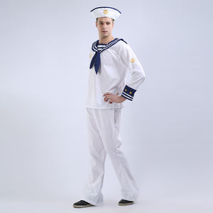 Nouvel arrivage de costume de <span class=keywords><strong>marin</strong></span> <span class=keywords><strong>blanc</strong></span> pour <span class=keywords><strong>homme</strong></span> Cosplay d'Halloween simple pour adultes inspiré de la télévision et du cinéma - Product Image 2