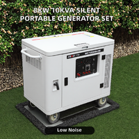 Neues Modell Tragbarer 8KW 10KVA Mini Benzin/Diesel Stromgenerator Superleise 50Hz Elektrostart Wasserkühlung 220V/380V