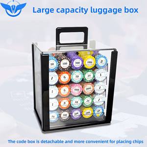 Boîte <span class=keywords><strong>de</strong></span> rangement portable pour jetons <span class=keywords><strong>de</strong></span> poker et <span class=keywords><strong>de</strong></span> jeux <span class=keywords><strong>de</strong></span> cartes 40/45mm – Idéale pour les jeunes et les adultes – OEM ODM – Autres matériaux - Product Image 2