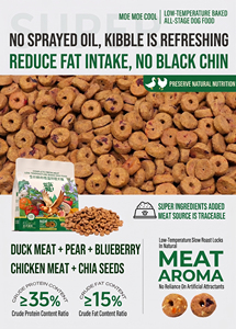Nourriture sèche pour chiens, sans céréales, riche en protéines, à base de poulet, canard, cœur, foie, poire, légumes, <span class=keywords><strong>croquettes</strong></span> pour chiens de petite race, bouchées naturelles - Product Image 1