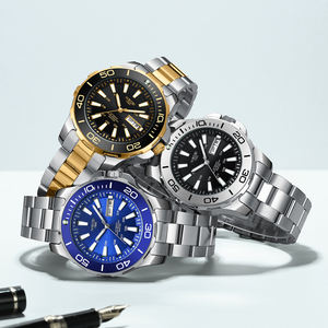 Reloj Automático Deportivo de Negocios para Hombre 2595, Aleación de Acero Inoxidable, Correa de 20 mm, Cristal, Manecillas Luminosas, Estilo Antiguo, Cronógrafo - Product Image 1