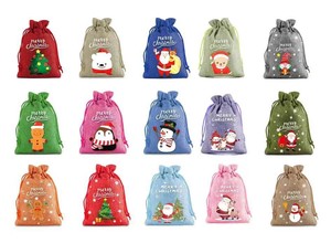 <strong>Wholesale</strong> Custom 13*18 Linen <strong>Gift</strong> Bags Large <strong>Christmas</strong> Stocking Drawstring Santa Sacks for Party for Candy Storage <strong>Gift</strong> Wrapping - Product Image 4