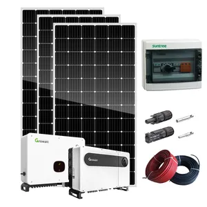 Growatt inverter sma power inverter 3kw 5kw 8kw 10kw 20kw 100kw on grid sistema di pannelli solari con batterie agli ioni di litio