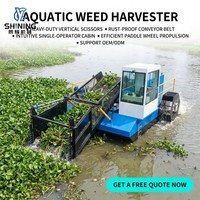 Cosechadora de Malezas Acuáticas de Fondo Poco Profundo con 1 Año de Garantía, Sistema de Eliminación de Jacinto de Agua para Mantenimiento de Ríos