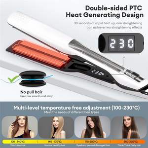 Máy làm thẳng tóc hơi nước chuyên nghiệp, làm nóng nhanh, gốm sứ 2 trong 1, máy duỗi và uốn tóc - Product Image 6