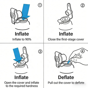 Repose-pieds gonflable en PVC facile à utiliser avec surface floquée confortable, coussin d'air portable pour les voyages en <span class=keywords><strong>voiture</strong></span>, en avion, à la maison ou au bureau - Product Image 4
