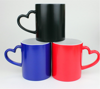 Tasse à sublimation magique 11oz à changement de couleur, en céramique, transfert thermique, sans danger pour les aliments, logo personnalisé, poignée moderne et simple, Fête du Printemps