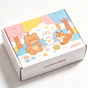 Caja Rígida con Diseño de Animales Dibujados a Mano, Estampado en Dorado, Personalizada, para Recuerdos de Bebé, Caja de Almacenamiento para Juguetes Pequeños - Product Image 5
