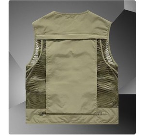 سترة مخصصة قصيرة ورفيعة سريعة الجفاف مضادة للاحتكاك متعددة الجيوب برقبة على شكل V للمصورين والمخرجين، مناسبة للصيف والأنشطة الخارجية وتسلق الجبال - Product Image 3