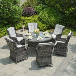 Set <span class=keywords><strong>Tavolo</strong></span> e Sedie da Ristorante in Rattan, Mobili da Giardino in Vimini, Poltrona <span class=keywords><strong>Grande</strong></span> da <span class=keywords><strong>Esterno</strong></span> con <span class=keywords><strong>Tavolo</strong></span> Rotondo - Product Image 6