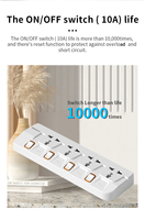 Stop Kontak Ekstensi Listrik Universal Seri BETA 10A LED Berkualitas Tinggi dengan 4 Outlet untuk Rumah dan Kantor