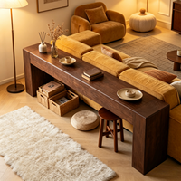 Console d'entrée mobile en bois massif style Wabi-sabi, table d'appoint murale pour couloir, plateau en bois vintage, entrée, salon