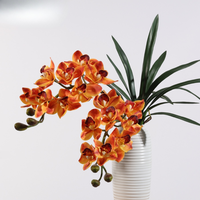 Fleur artificielle de cymbidium de grande taille de haute qualité, 79 cm, 8 têtes, latex, toucher réaliste, pour la décoration de mariage et de la maison