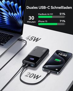 Cargador Portátil <span class=keywords><strong>INIU</strong></span> de 20000 mAh, Carga Rápida PD de 65 W, Banco de Energía con Pantalla Digital, Batería <span class=keywords><strong>Externa</strong></span> USB C Compatible con Teléfono - Product Image 4
