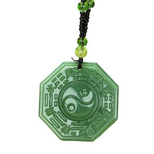 Collar con Colgante de Jade Verde Imitación, Cadena Larga con Hebilla de la Paz, Joyería Espiritual Protectora Unisex, Regalo para Hombres y Mujeres - Product Image 5