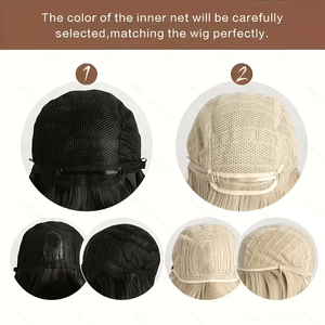 Perruque pour femmes européennes et américaines, perruque frontale en dentelle, partie centrale, petite dentelle, cheveux longs bouclés en I, synthétiques, avec bandeau - Product Image 6