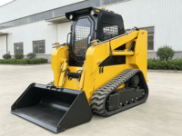 Chargeuse sur chenilles à cabine fermée, mini-chargeuse compacte diesel haute performance pour travaux de jardinage et municipaux