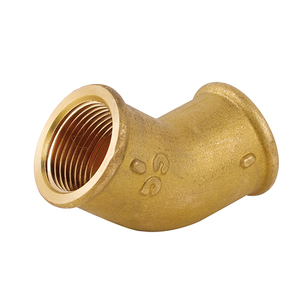 Raccordo a gomito a 45 gradi in ottone giallo da 1 pollice per tubi idraulici - Product Image 1