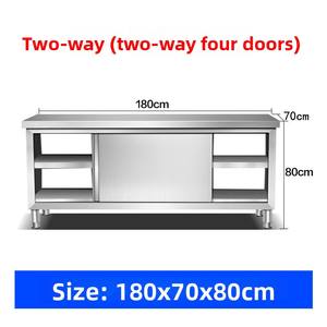 Mesa de Trabajo con Puerta Corredera de Acero Inoxidable Integralmente Soldada, Mueble de Cocina, Mesa de Preparación para Restaurante, Uso Comercial - Product Image 5