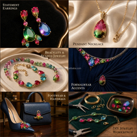 Meistverkaufte Tropfenförmige Bunte Kristall-Edelsteine 6X8Mm 8X12Mm 13X13Mm Turmalin-Stein Facettierte Glasperlen für Schmuck