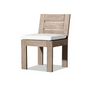 Source Factory <b>Teak</b> Wood Outdoor Dining Side <b>Chair</b> Slatted Garden Seating for Villa and Hotel Projects - Product Image 4