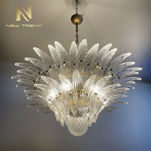 Lampe pendante menée en verre de lustre de salle de banquet de villa de hall d'hôtel fait sur commande d'intérieur de conception de luxe - Product Image 5