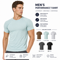 T-shirts pour hommes en tissu polyester et élasthanne de haute qualité, coupe ajustée, séchage rapide, respirant, pour la course à pied et l'entraînement, impression personnalisée OEM