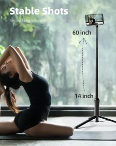 Vente en gros de trépied Selfie Stick 59 "avec télécommande et adaptateur en métal, compatible avec <span class=keywords><strong>iPhone</strong></span> MagSafe et tous les téléphones Android - Product Image 2