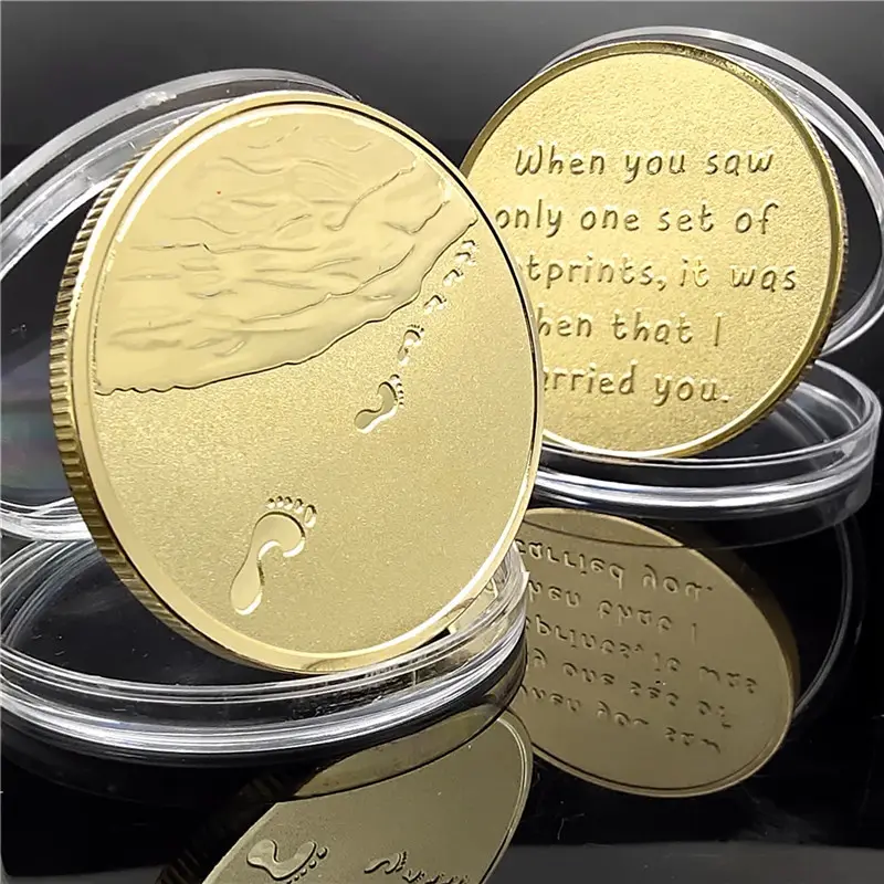 व्यक्तिगत उपहार आशीर्वाद 3 डी धातु सिक्का गोल्डन रोमांटिक बैज मजेदार स्मारिका सिक्का