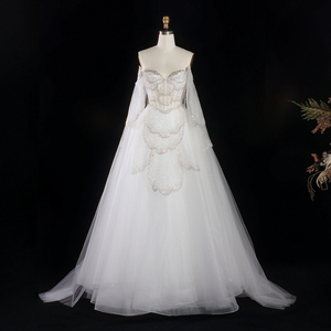 <span class=keywords><strong>Robe</strong></span> de soirée élégante Sharon Said SS215 vert <span class=keywords><strong>sauge</strong></span> à épaules dénudées avec manches cape, coupe cœur, de luxe pour mariage et fête - Product Image 5