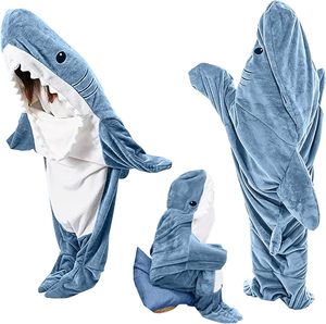 Saco de dormir de tiburón Pijamas de una pieza Manta de franela Se puede usar Ropa DE HOGAR DE TIBURÓN Pijamas de una pieza - Product Image 5