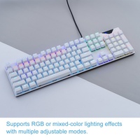 Clavier mécanique de jeu filaire USB Type-C HX-JX08 blanc 100 % 104 touches, rétroéclairage coloré, pour droitier, vente en gros usine