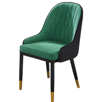 Ensemble de 4 chaises de salle à manger modernes extensibles en acier inoxydable et cuir PU pour restaurant et café