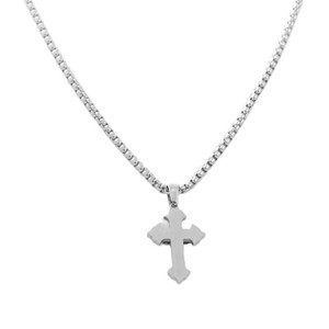Men's Stainless Steel <b>Cross</b> Pendant Necklace Geometric Design Punk Retro Style 120196 - Product Image 4