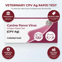 Kit rapide certifié ISO13485 pour l'antigène du virus de la parvovirose canine (CPV Ag) en or colloïdal, précision de 99 %, 1 test ou 25 tests