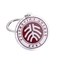 Insigne d'école acrylique porte-clés personnalisation de masse Double face Sandwich School Culture d'entreprise pendentif promotionnel Souvenirs