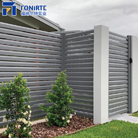 Hoogwaardig privacy scherm in Australische stijl voor buiten, tuinhek, veiligheidsomheining, aluminium frame, eenvoudig te monteren, WPC 3D-modellering beschikbaar, 6 voet hoog.