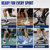 Chaussettes de sport mi-mollet personnalisées OEM, anti-transpiration, respirantes en coton, pour la course et le cyclisme, saison automne