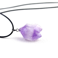 Collier pendentif en cristal d'améthyste irrégulier en pierre naturelle d'Europe et d'Amérique pour bijoux DIY et bracelets