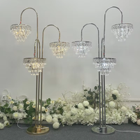 Supports de chemin de mariage en cristal à 3 têtes, piliers, guide de route, lumières LED pour la décoration de mariage, de fête et d'événements
