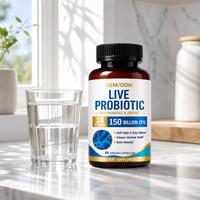 Capsules de Probiotiques Vivants OEM/ODM 150 Milliards d'UFC Prébiotiques Enzymes Digestives Inuline Fibres de Maïs Solubles pour le Soutien de la Santé Intestinale