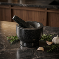 Ensemble mortier et pilon en marbre et granit de haute qualité pour épices et sel, personnalisable
