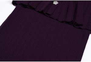 <span class=keywords><strong>Robe</strong></span> pour femme de haute qualité, nouvelle mode, tricotée, à <span class=keywords><strong>manches</strong></span> <span class=keywords><strong>courtes</strong></span>, <span class=keywords><strong>col</strong></span> en <span class=keywords><strong>V</strong></span>, boucle diamantée, volants, queue de poisson, coupe ajustée - Product Image 6