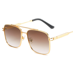 2024 classique <span class=keywords><strong>Vogue</strong></span> pilote carré lunettes <span class=keywords><strong>de</strong></span> <span class=keywords><strong>soleil</strong></span> pour hommes femmes Double ponts luxe métal grand cadre nuances UV400 lunettes <span class=keywords><strong>de</strong></span> <span class=keywords><strong>soleil</strong></span> pour - Product Image 3